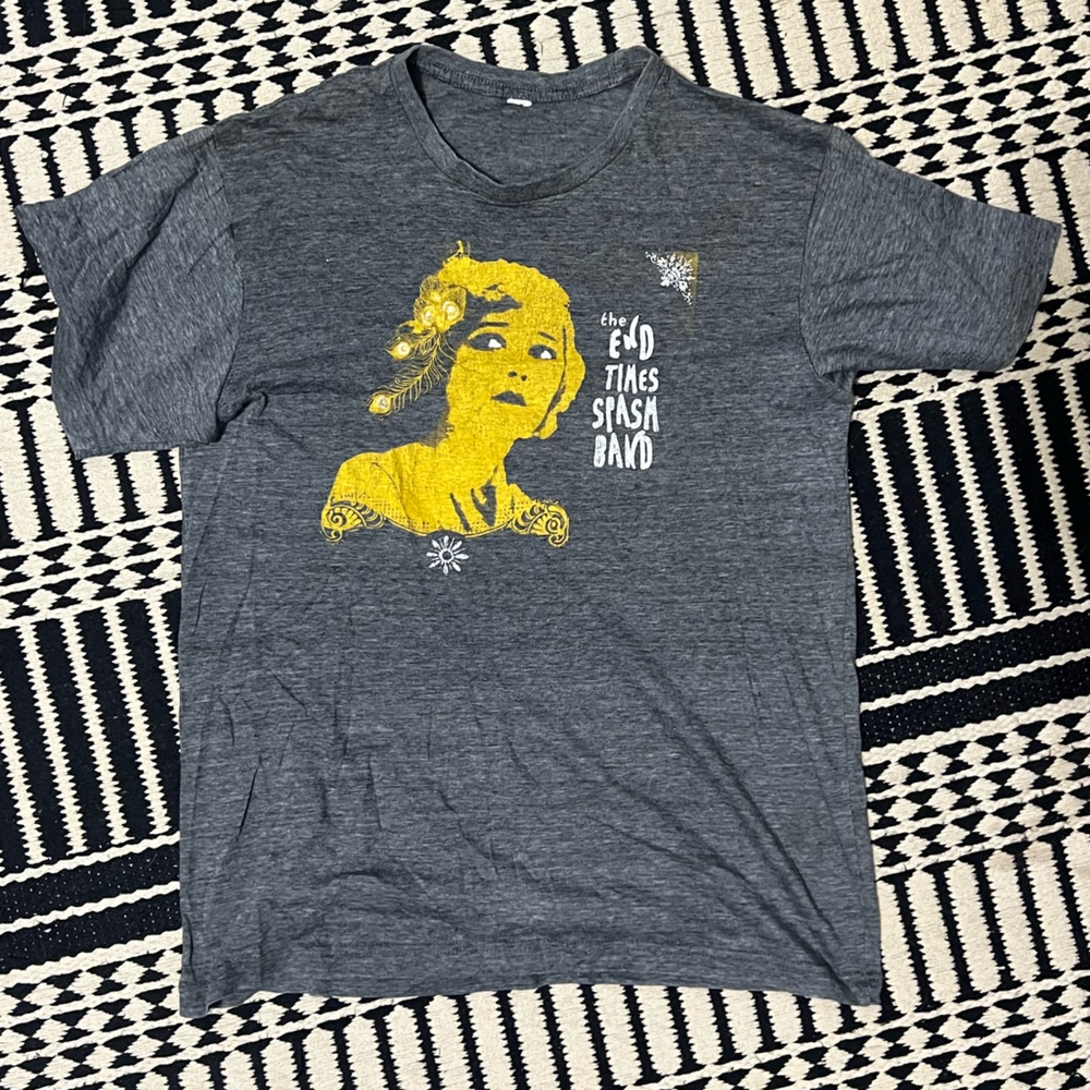 The End Times Spasm Band - Gray T-Shirt with Yellow Graphic